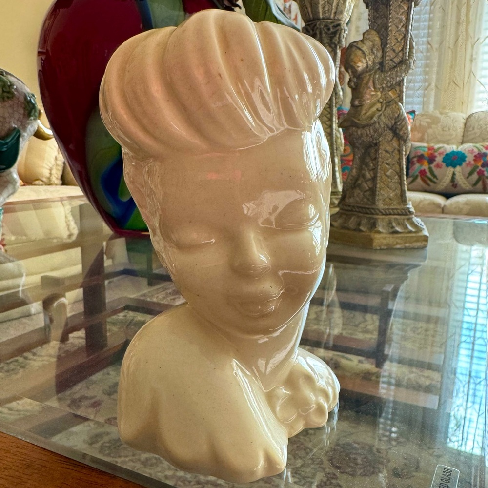 Glamour Girl Head Vase in Ivory - Circa 1950’s - Unmarked